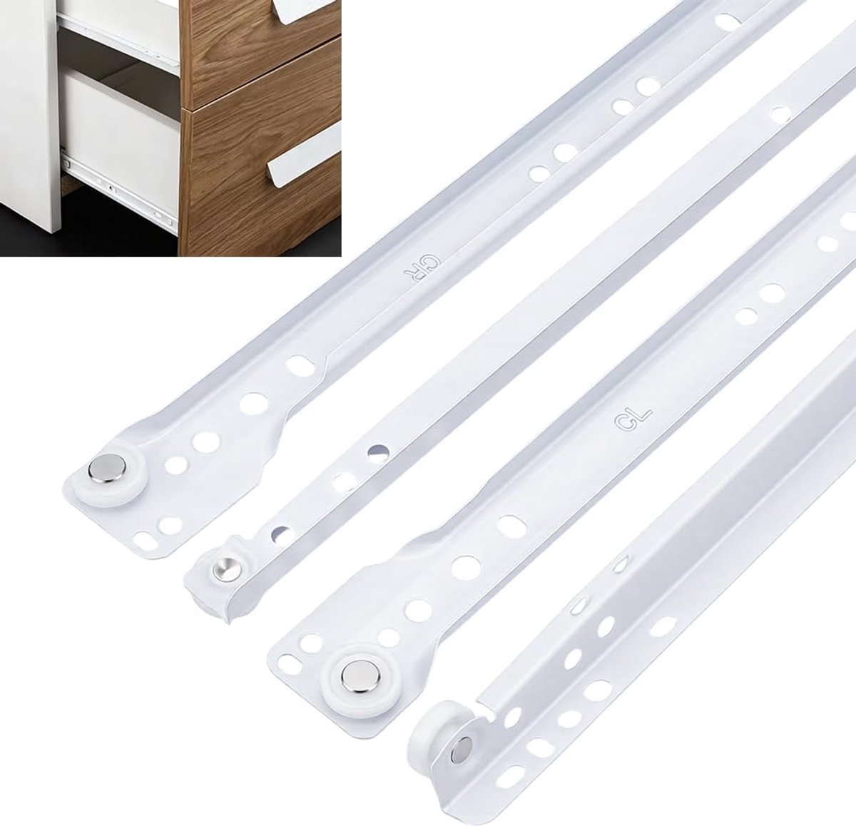 Ladegeleiders, onderbouwschuifladen, zware ladegeleiders van 16 inch, stalen ladegeleiders voor keukenkast, dressoir, lade-vervanging en reparatie