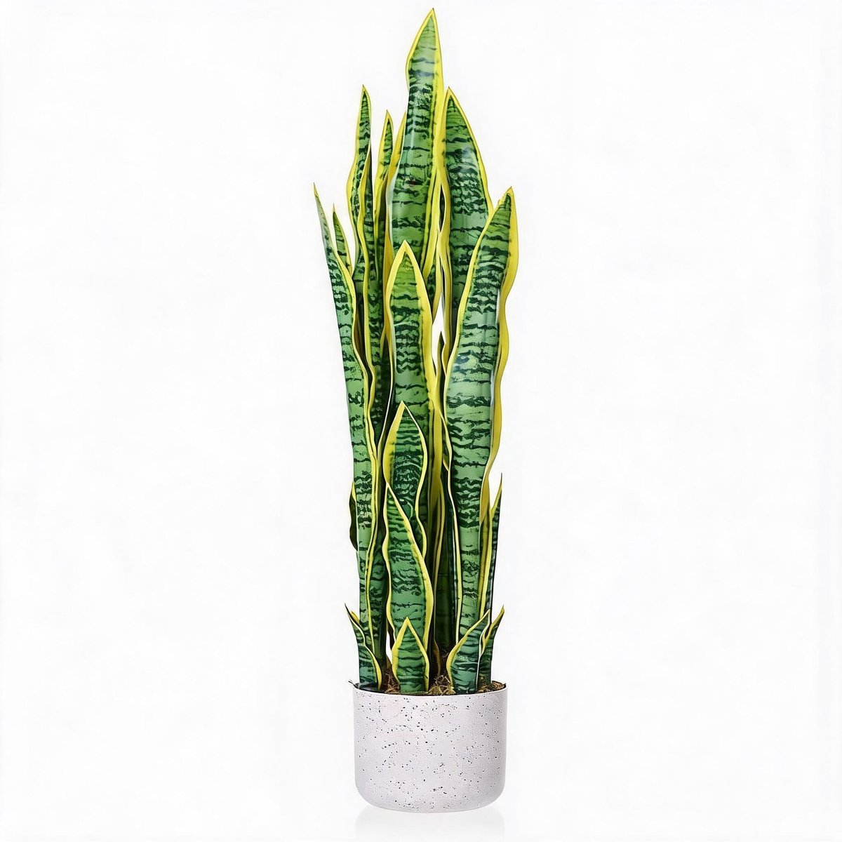 Danky Premium kunst Sansevieria slangenplant 90cm PEVA bladeren - elegante bodemkunstplant met cementpot voor salon en entree