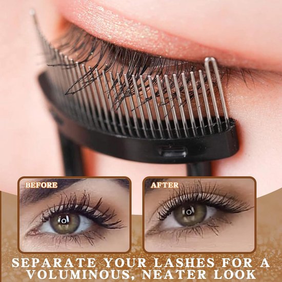 Set van 6 wimperkrullers, 6-in-1 wimperkrultang met wimperkam, 2-delige wimperkam, detailkwast, wenkbrauwborstel, professionele oogmake-up gereedschap — afbeelding 3