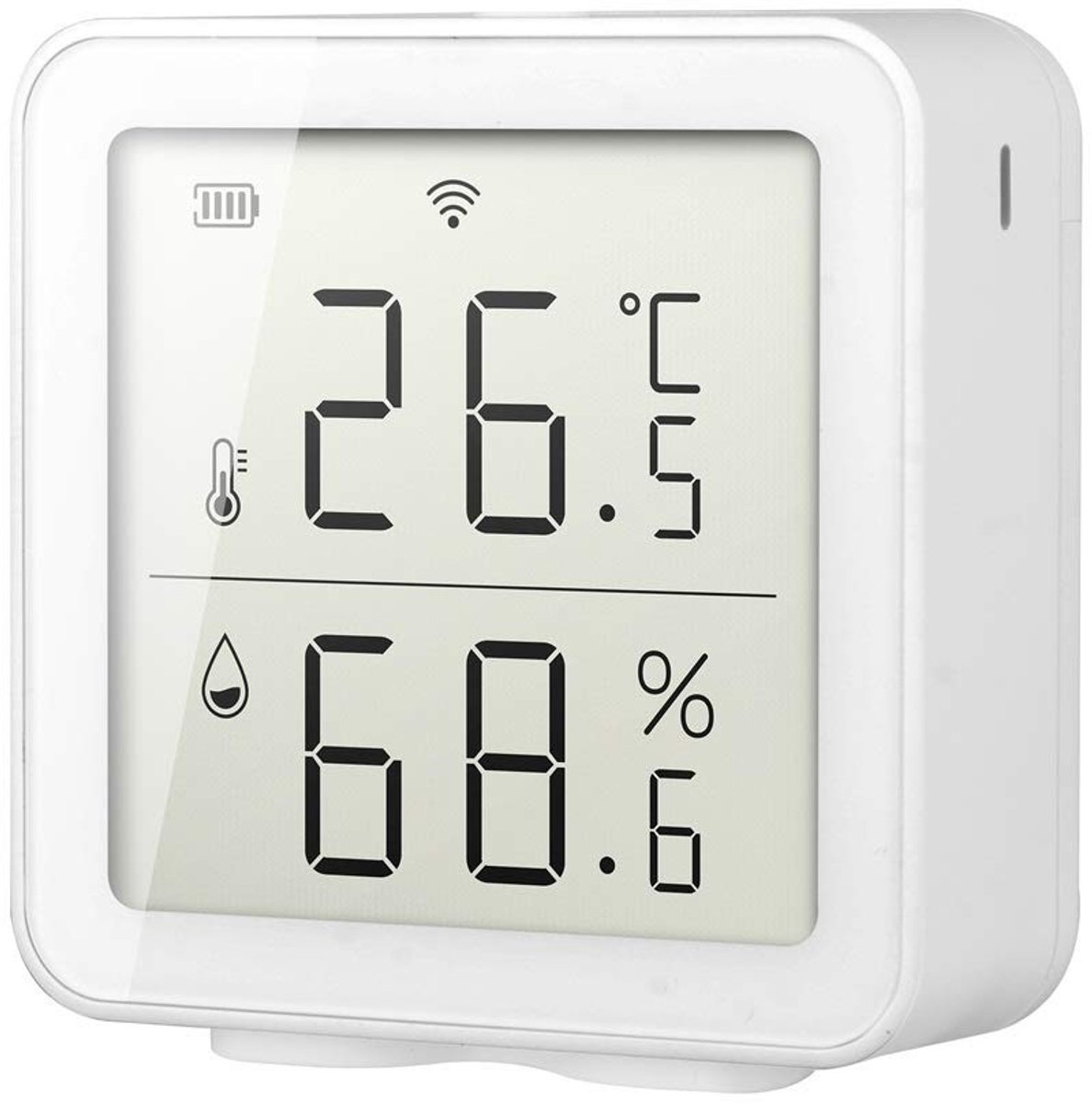 WiFi Temperatuursensor - Wit - 10 x 9 x 5 cm - Digitale Thermo-Hygrometer voor Binnen en Buiten