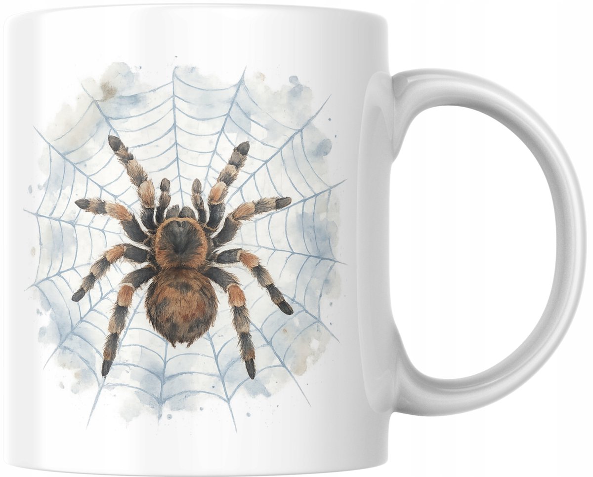 Unieke Tarantula Mok met Spinnenweb - Aquarel Design