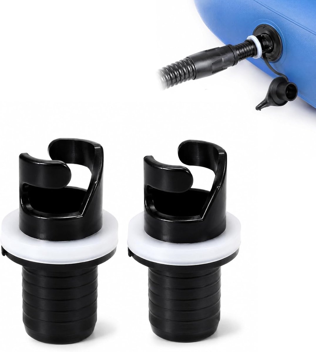 SUP-adapter voor compressor - Zwart - Herbruikbare Luchtpompadapter voor Opblaasbare Bootventielen