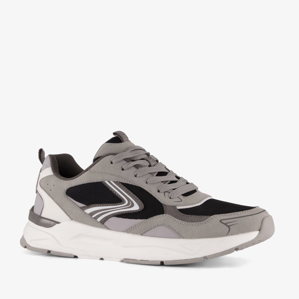 Blue Box heren sneakers grijs zwart - Maat 41 - Uitneembare zool