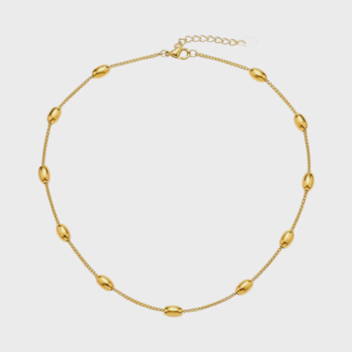Goudkleurige Ketting Ovale Bolletjes RVS 5mm 40cm Dames - gold