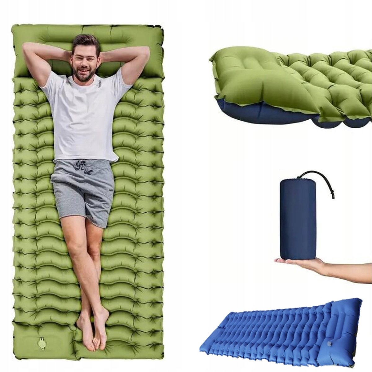 Zelfopblazend Kampeerkussen 195x68x10cm - Comfortabel en draagbaar