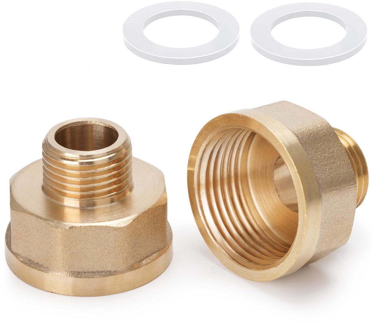 SolidKeus - 2-Pack Messing Reducer Adapters voor Water en Gas