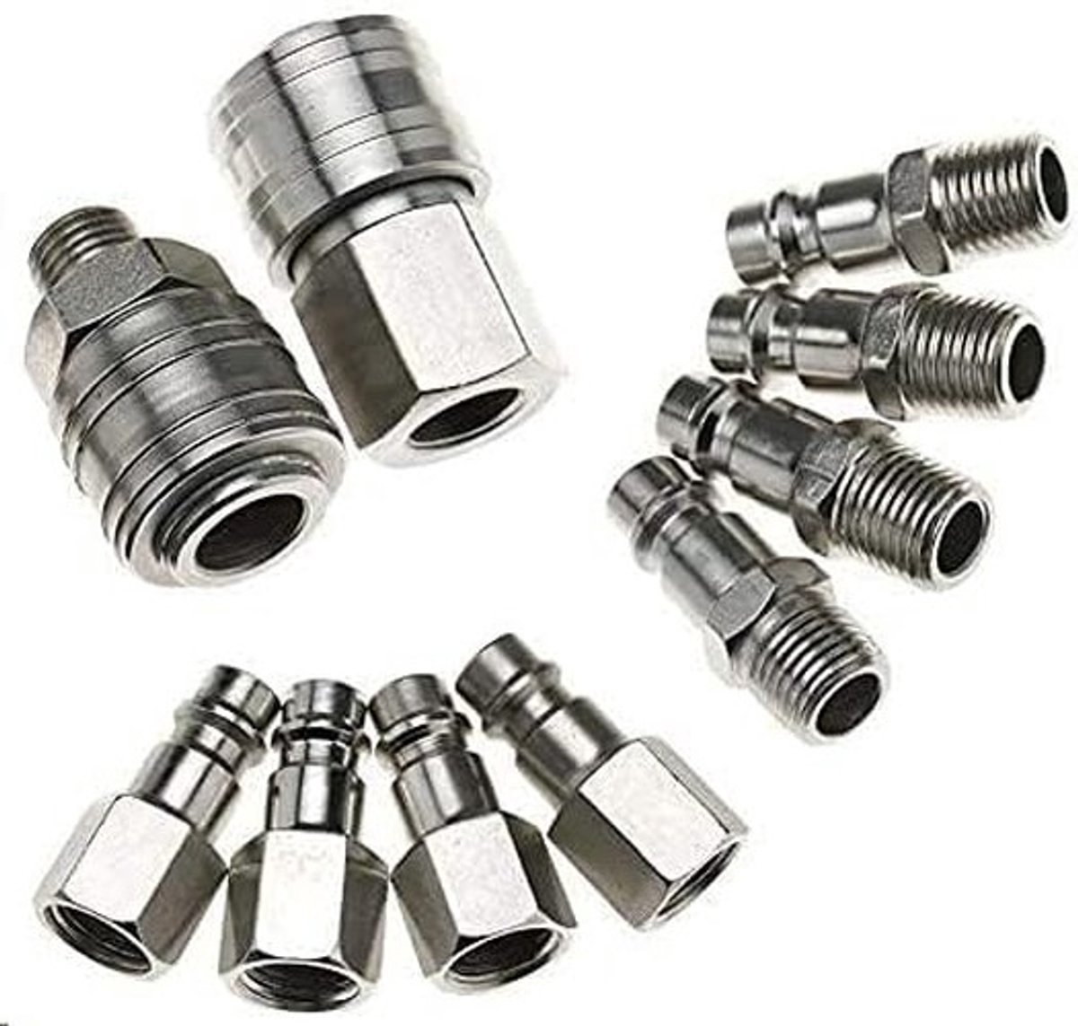 SolidKeus - Set van 10 Euro Persluchtkoppelingen 1/4 Inch