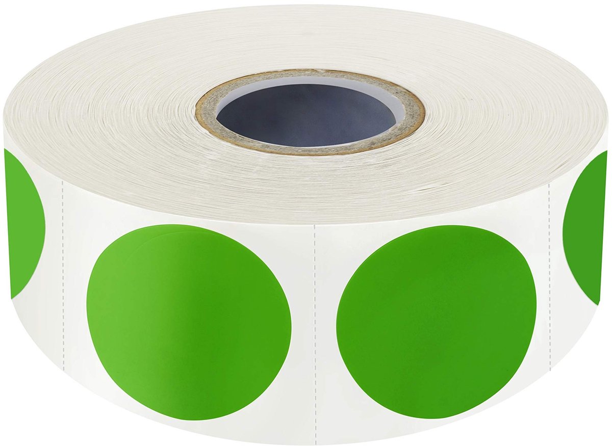 SolidKeus - 1500 Stuks Groene Stickerpunten voor Kleurcodering