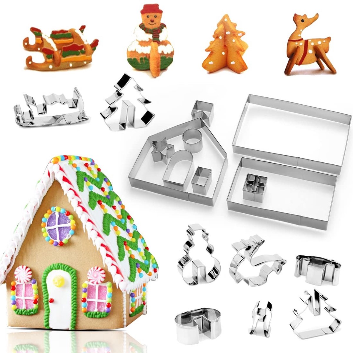 SolidKeus - Set van 18 Christmas Cookie Cutters in Diverse Vormen