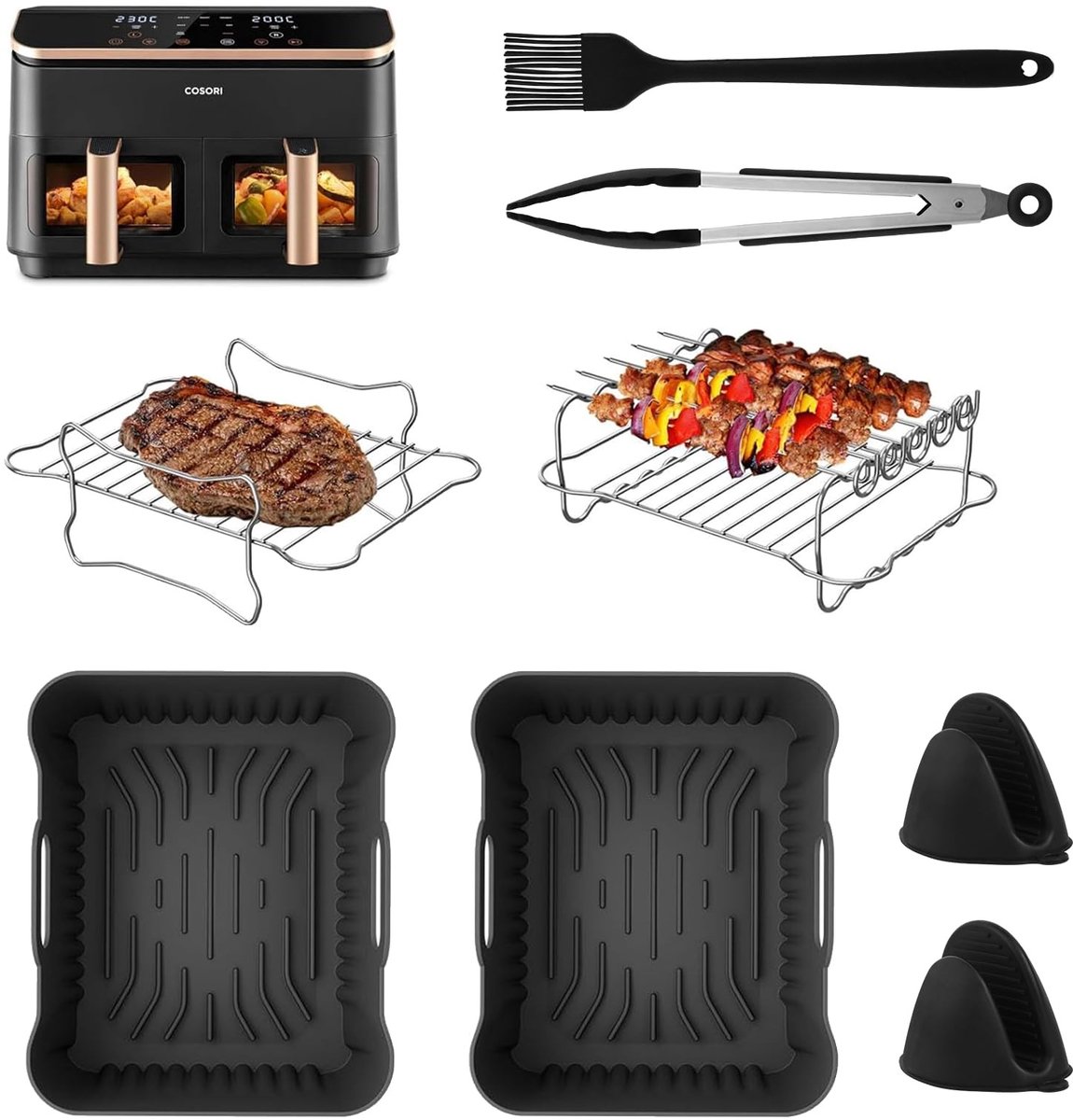 SolidKeus - Siliconen Accessoires voor Airfryer 8.5L