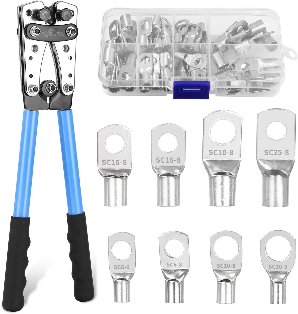 SolidKeus - Set van Grote Crimping Tangen met Kabelschoen Set