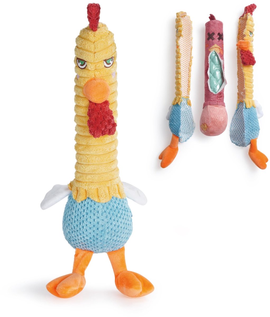 SolidKeus - 2-in-1 Pluche Kip Hondenspeelgoed voor Actieve Honden