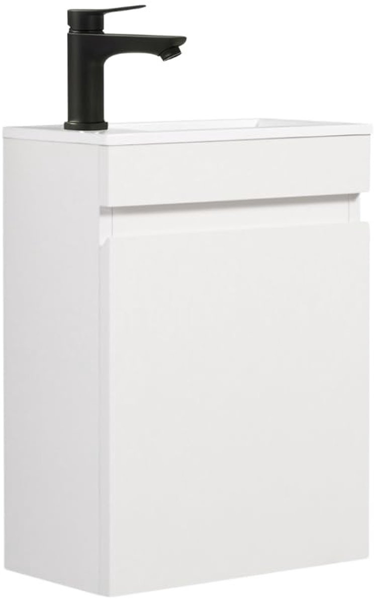 SolidKeus - Wandmontage Badkamermeubel met Wastafel (40 cm, Wit)