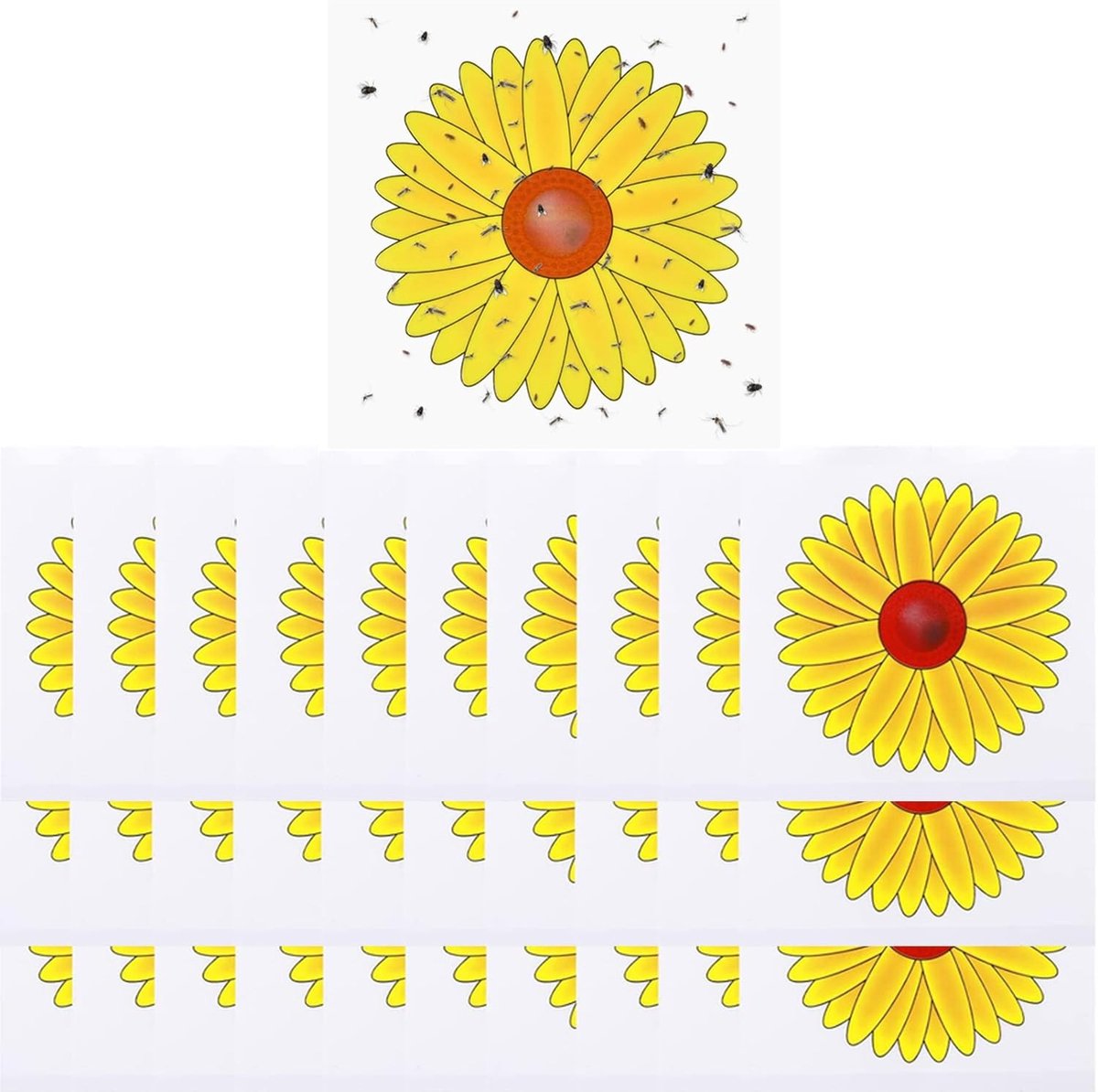 SolidKeus - 30 Stuks Vliegenvallen met Bloemenpatroon voor Binnen
