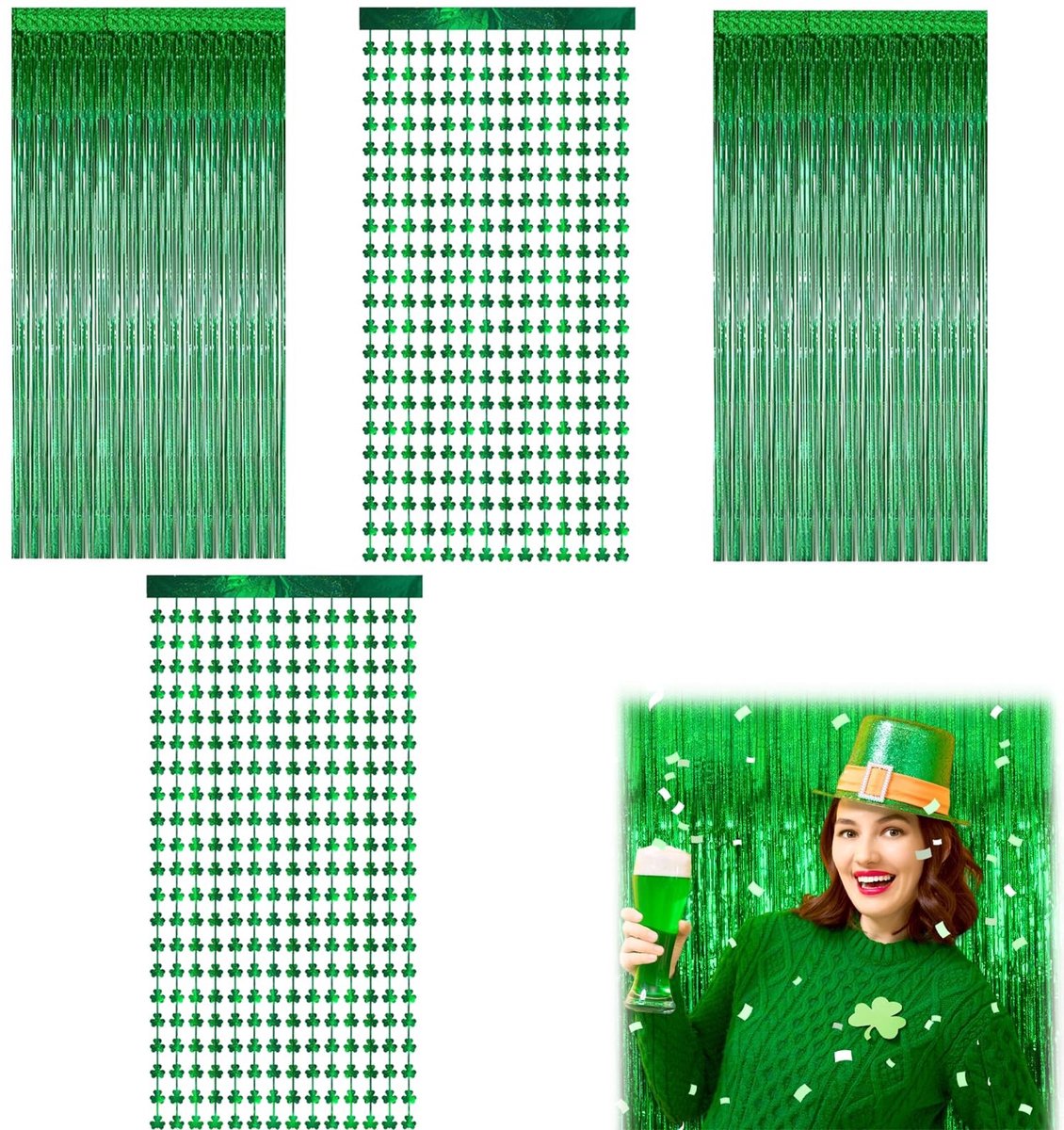 SolidKeus - Glitter Lametta Gordijn voor Feestdecoratie