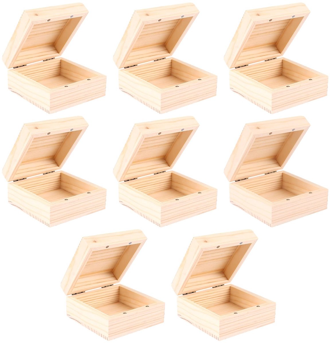 SolidKeus - Set van 8 Houten Dozen met Magnetische Deksel