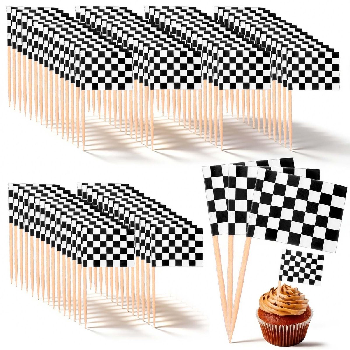 SolidKeus - 200 Stuks F1 Race Tandenstokers voor Feestdecoratie