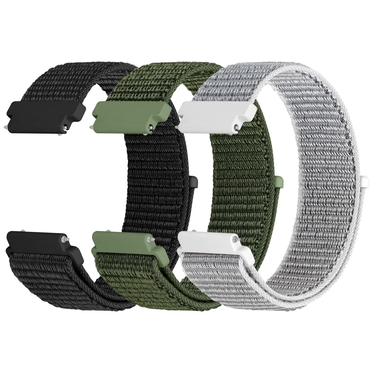 SolidKeus - Set van 3 Nylon Horlogebanden voor Diverse Maten