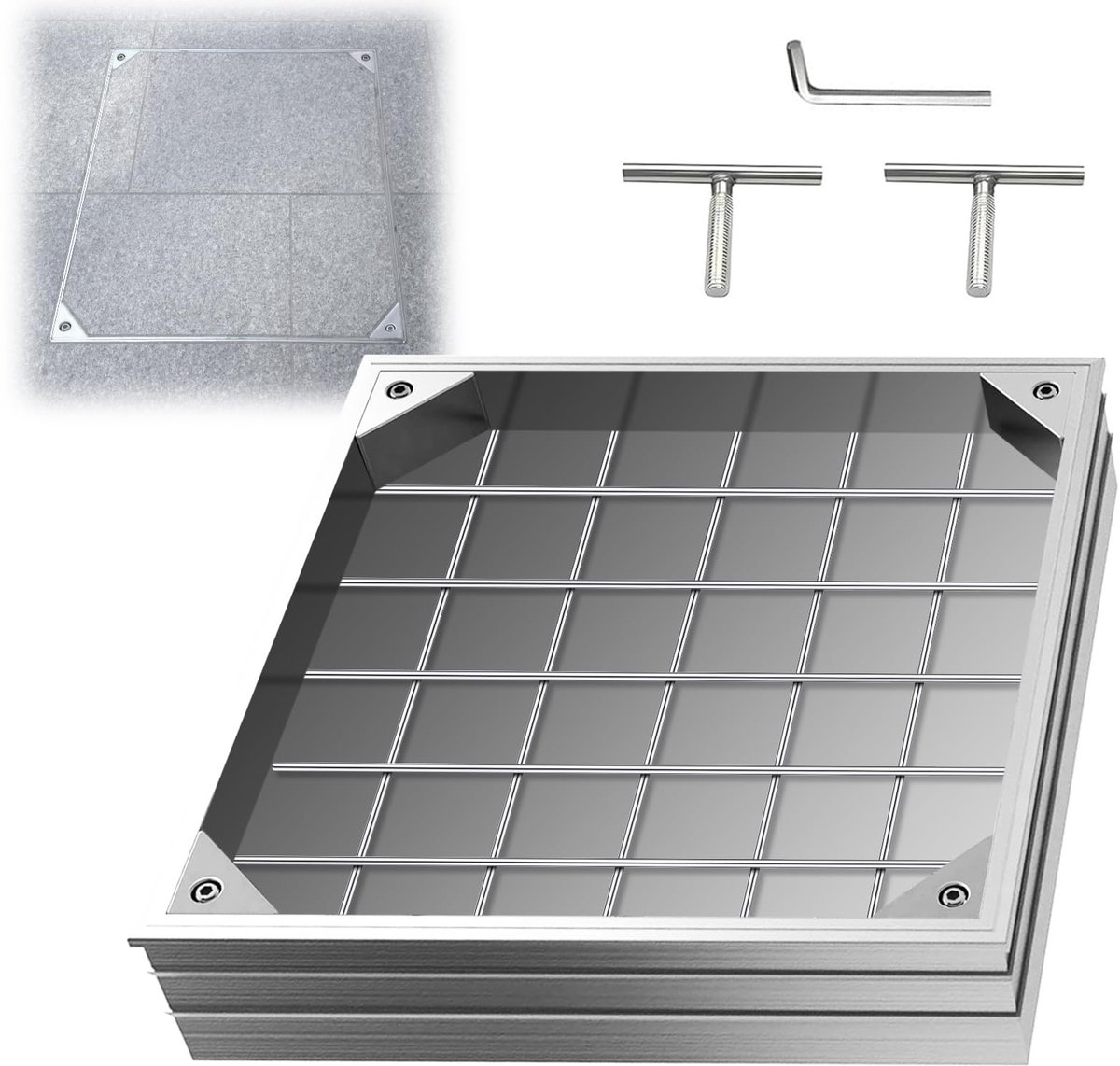 SolidKeus - Aluminium Ingebouwde Schachtafdekking voor Binnen en Buiten