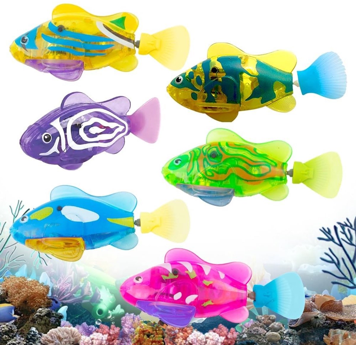 SolidKeus - Set van 6 Robo Fish Speelgoed