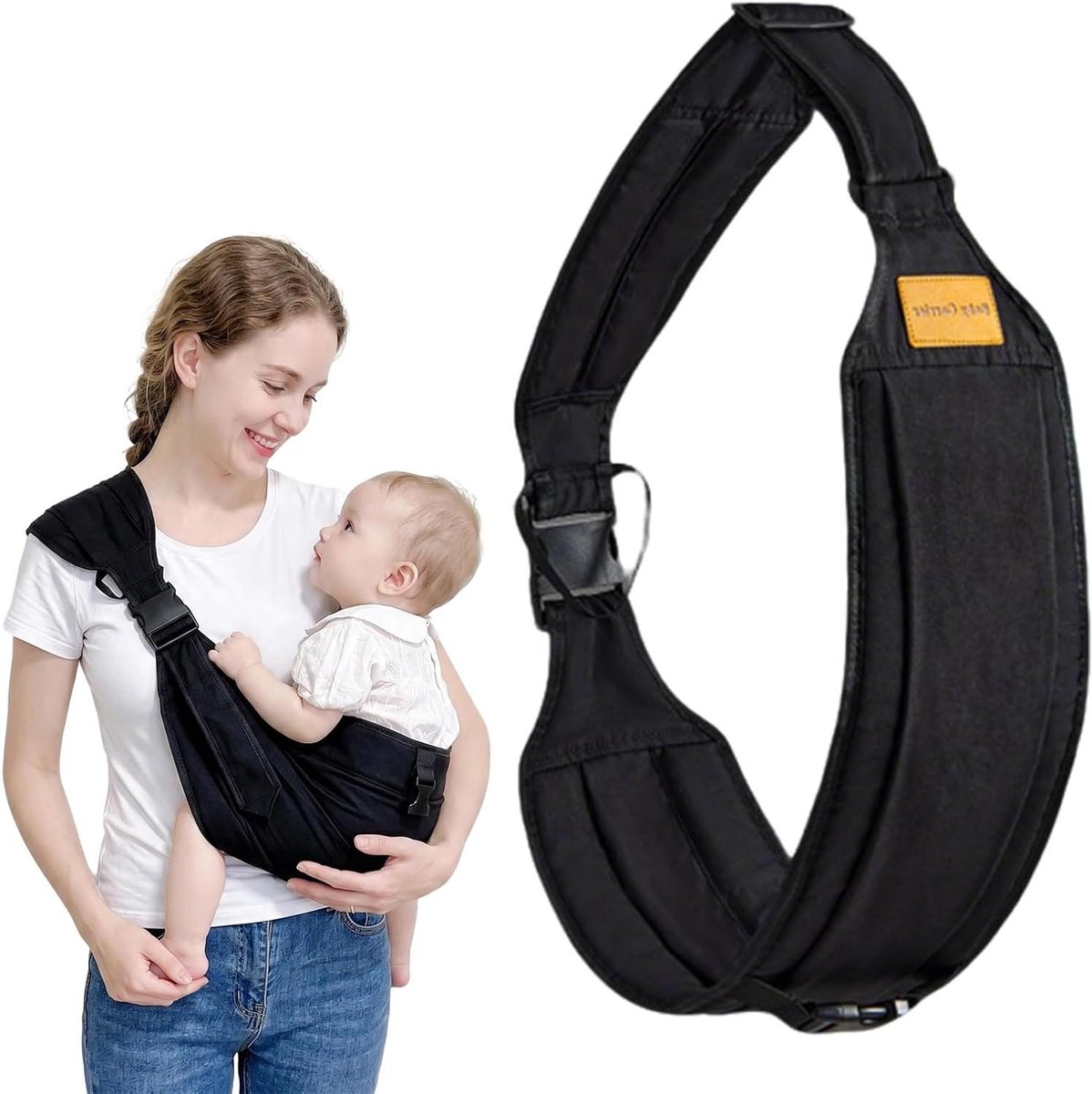Draagdoek Baby - Heupdrager Peuter - Comfortabel Dragen - Antislip Veiligheid - 215 gram - Zwart