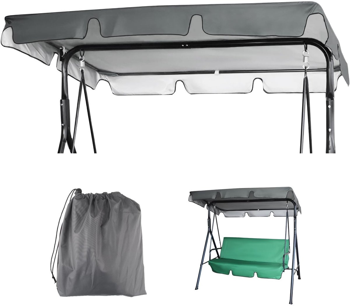SolidKeus - Waterdichte Bescherming voor Schommelbank 210x145x18 cm