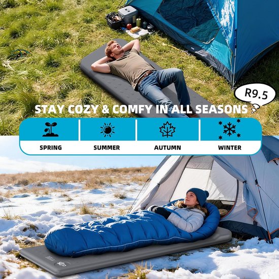 Isolatiemat Kamperen - Schuimmatras - Comfortabel slapen - Ultradik en isolerend - 7.6 cm dik - Grijs — afbeelding 2