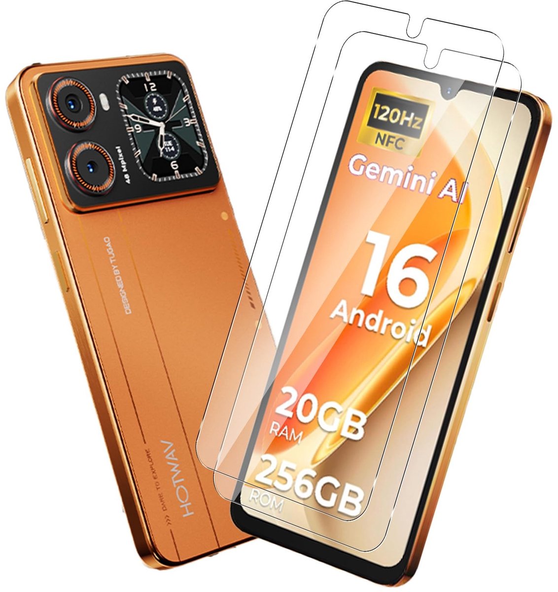 SolidKeus - 2 x Displaybeschermfolie voor HOTWAV X100 GT, Gehard Glas
