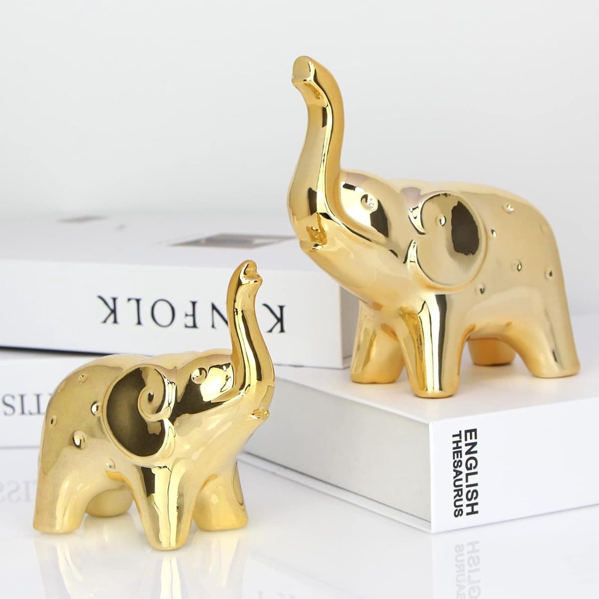 SolidKeus - Decoratieve Gouden Olifant Beeldje