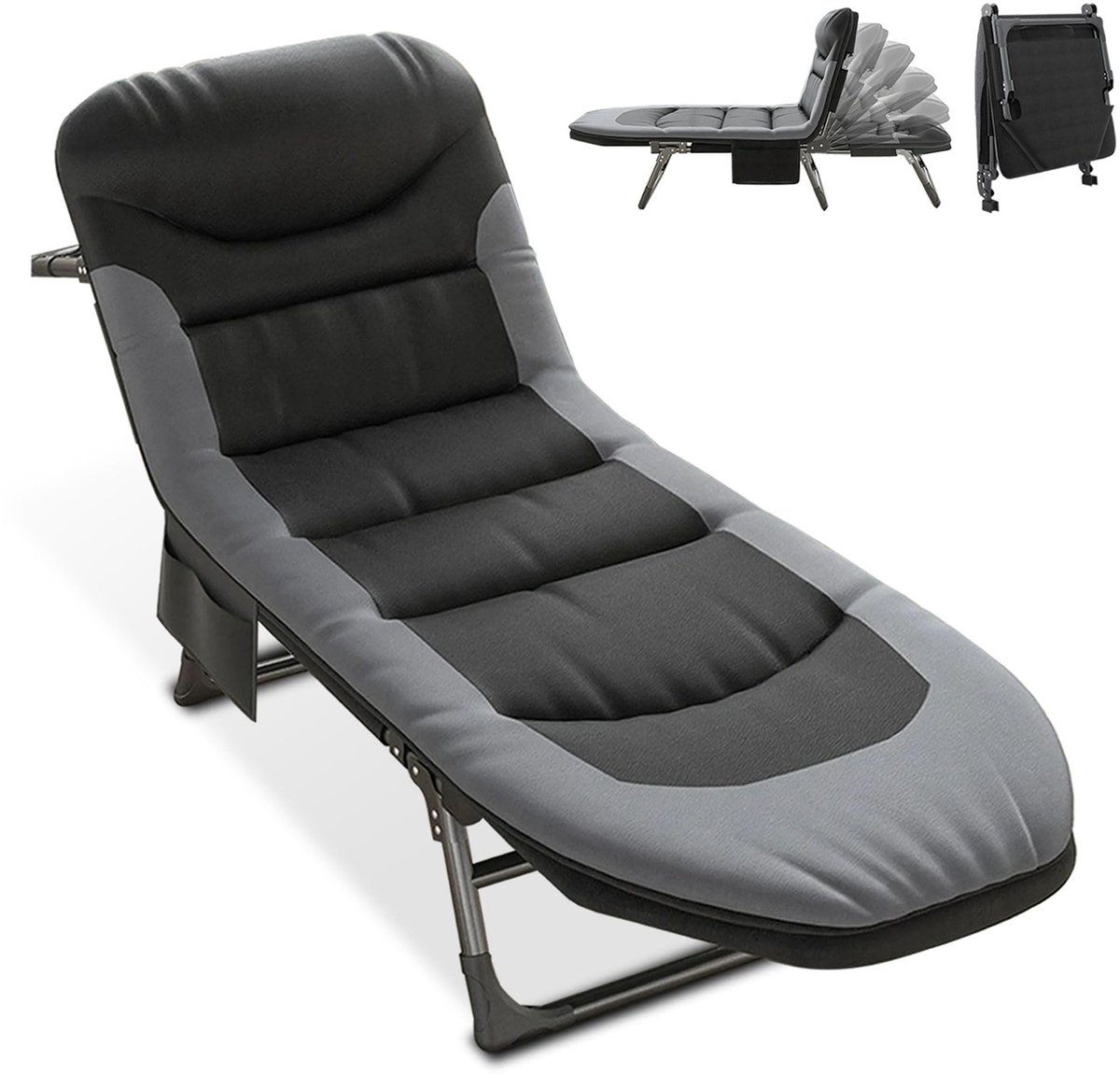SolidKeus - Opvouwbaar Campingbed met Draagtas en Zijvak