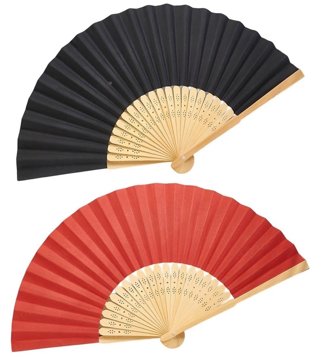 SolidKeus - Vouwfan van Bamboe, Set van 2 voor Decoratie en DIY