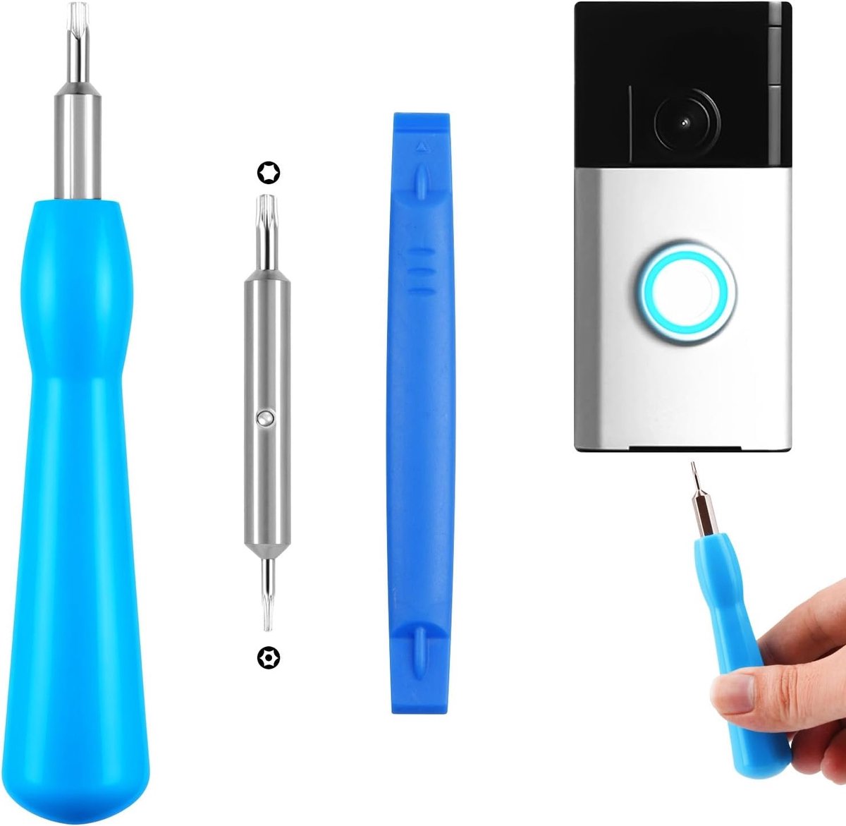 Screwdriver voor het vervangen van WiFi-wachtwoord en batterij, T6/T15 voor videodeurbellen, geschikt voor diverse modellen