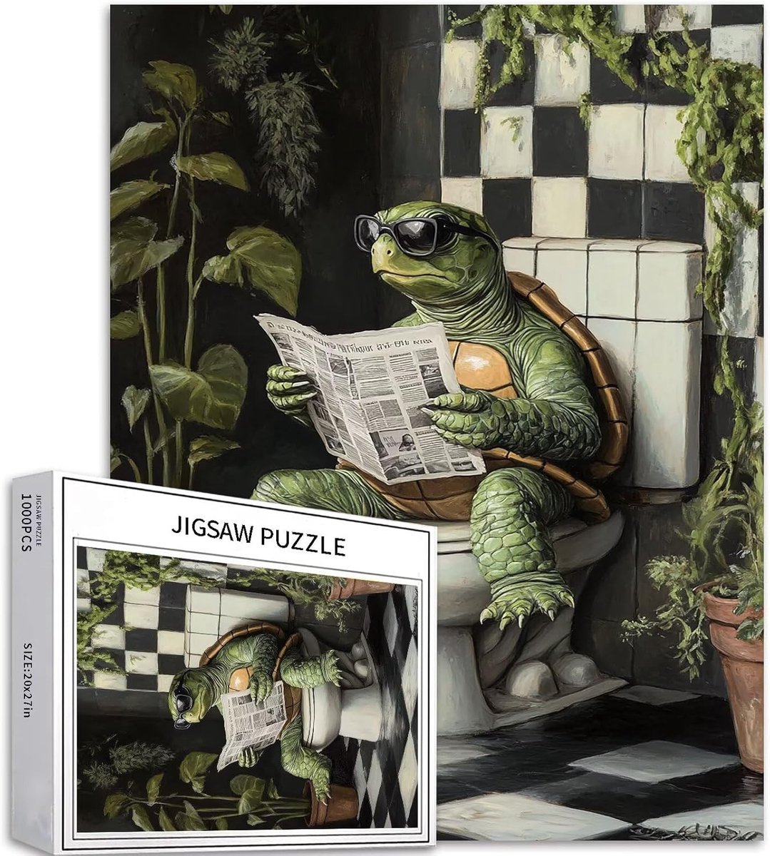 Legpuzzel - Dierlijke Wc-c05 - 1000 Stukjes - Gerecycled Puzzelbord - Voor Volwassenen