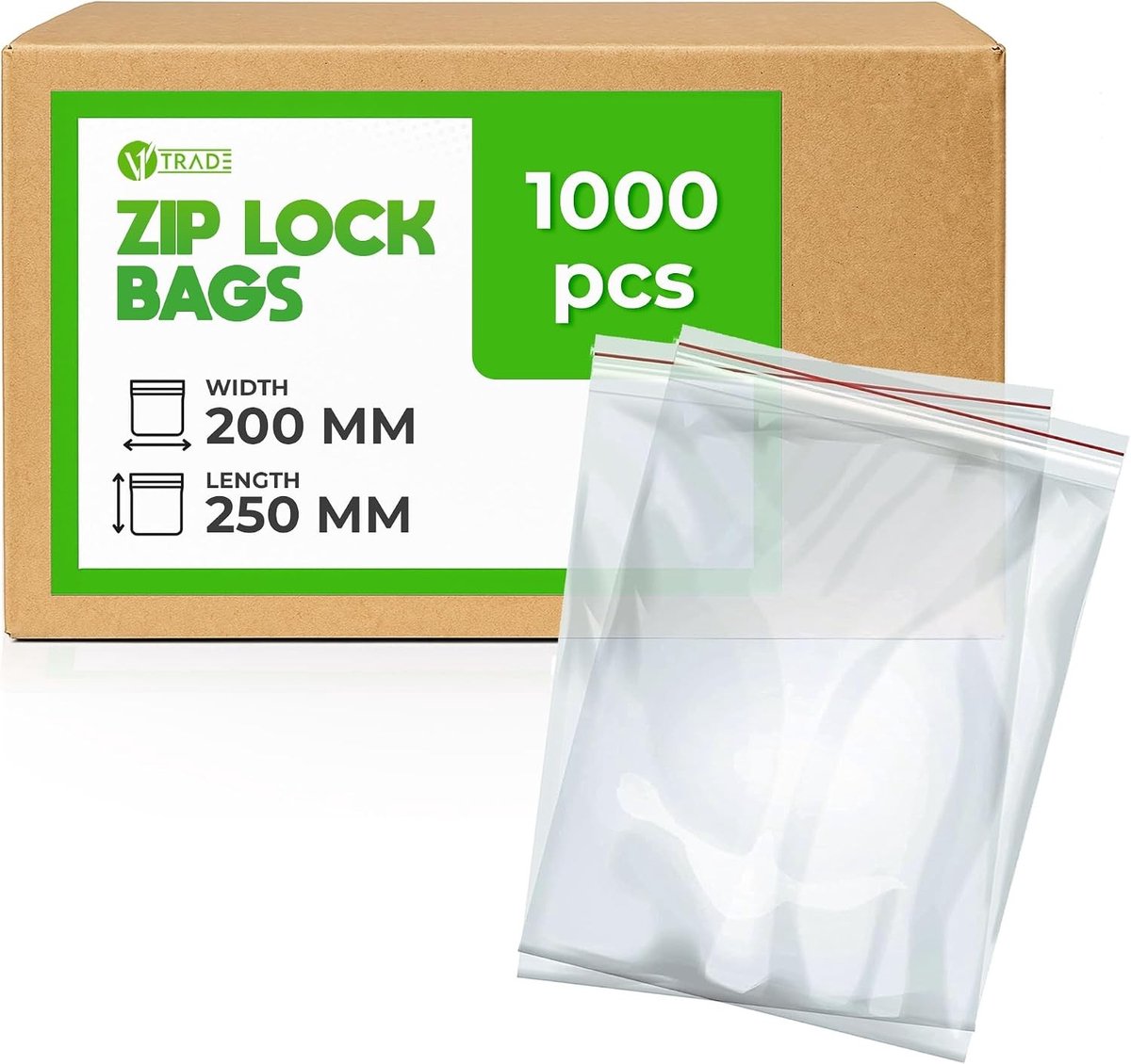 Hersluitbare Zakken - Transparant - 200 x 250 mm - Stevige Ritszakken voor Organisatie - Voor Thuis en Werk