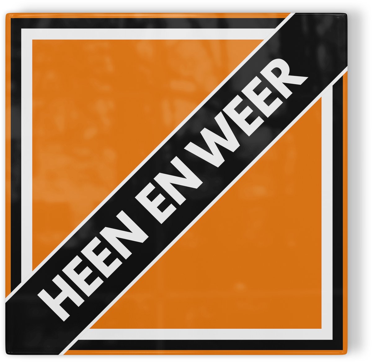 Tegeltje FC Volendam Heen en weer - oranje - tegeltje voetbal - tegeltje met tekst