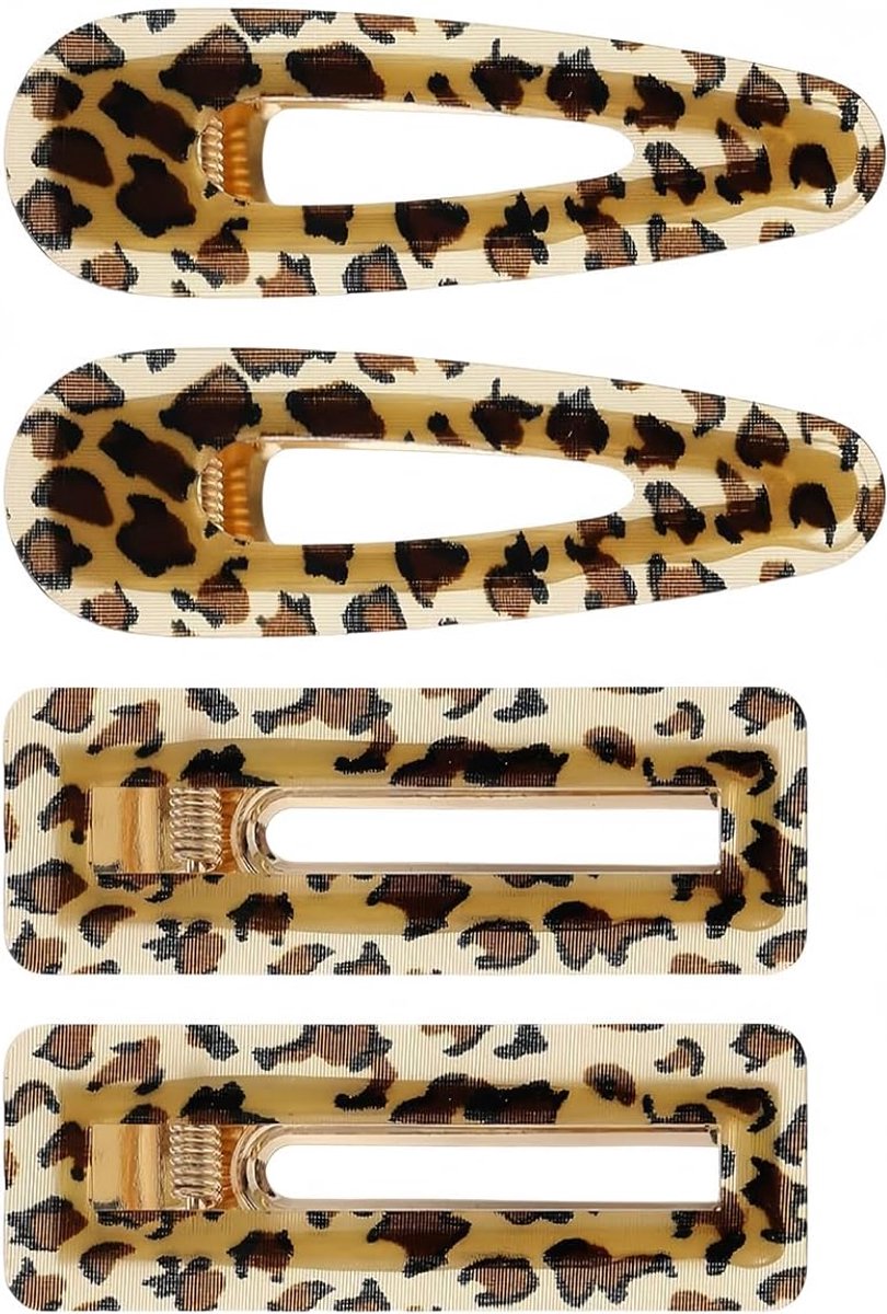 Clips met luipaardprint, accessoires van metaal in vintage stijl voor vrouwen en meisjes.