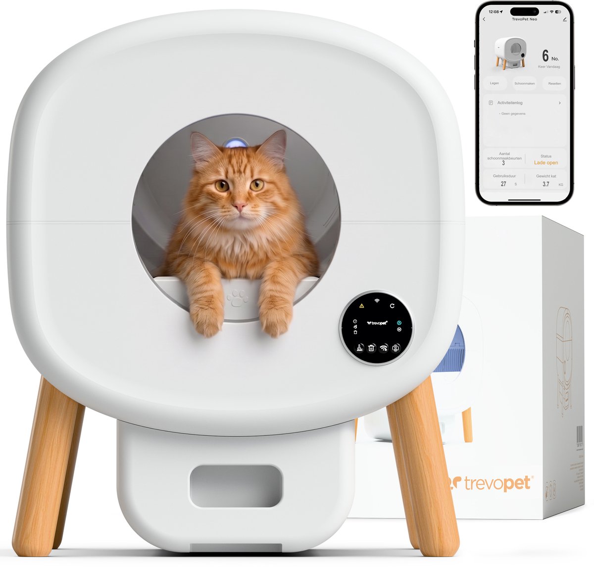 TrevoPet Neo - Automatische Kattenbak met App - Wit