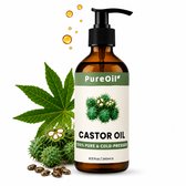 PureOil – Castor Olie – 240ml – Koudgeperst & Hexaanvrij – 100% Puur, Natuurlijk & Vegan – Castorolie Voor Haar | Huid | Gezicht | Scalp | Wimpers | Wenkbrauwen | Nagels | Massage