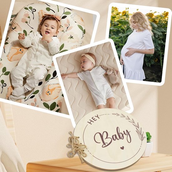 Gastenboek voor babydouche, 35 pagina's, houten babydoucheboek, babyshower tekens, babygeheugenboek, zegen voor de baby, aanstaande moeders en ouders — afbeelding 4