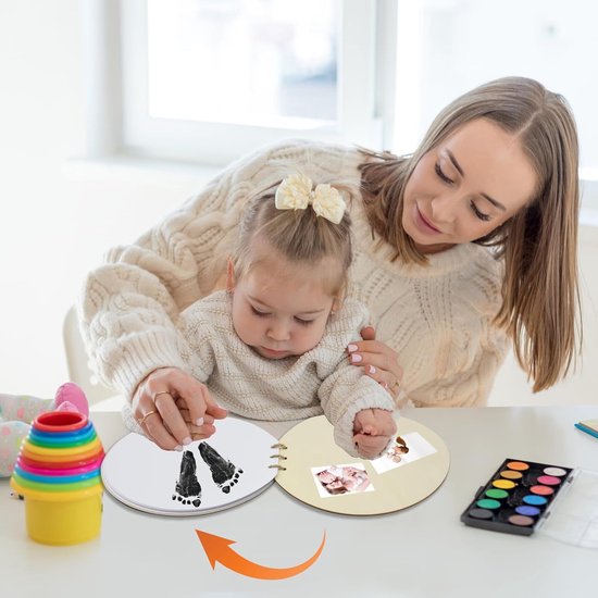 Gastenboek voor babydouche, 35 pagina's, houten babydoucheboek, babyshower tekens, babygeheugenboek, zegen voor de baby, aanstaande moeders en ouders — afbeelding 3