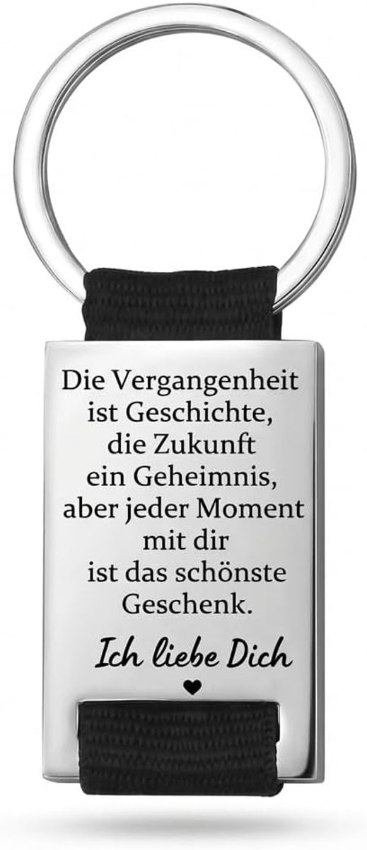 Sleutelhanger met mooie gravure als beschermengel, geluksbrenger voor vrouw en man, cadeau, rijd voorzichtig, ik hou van jou