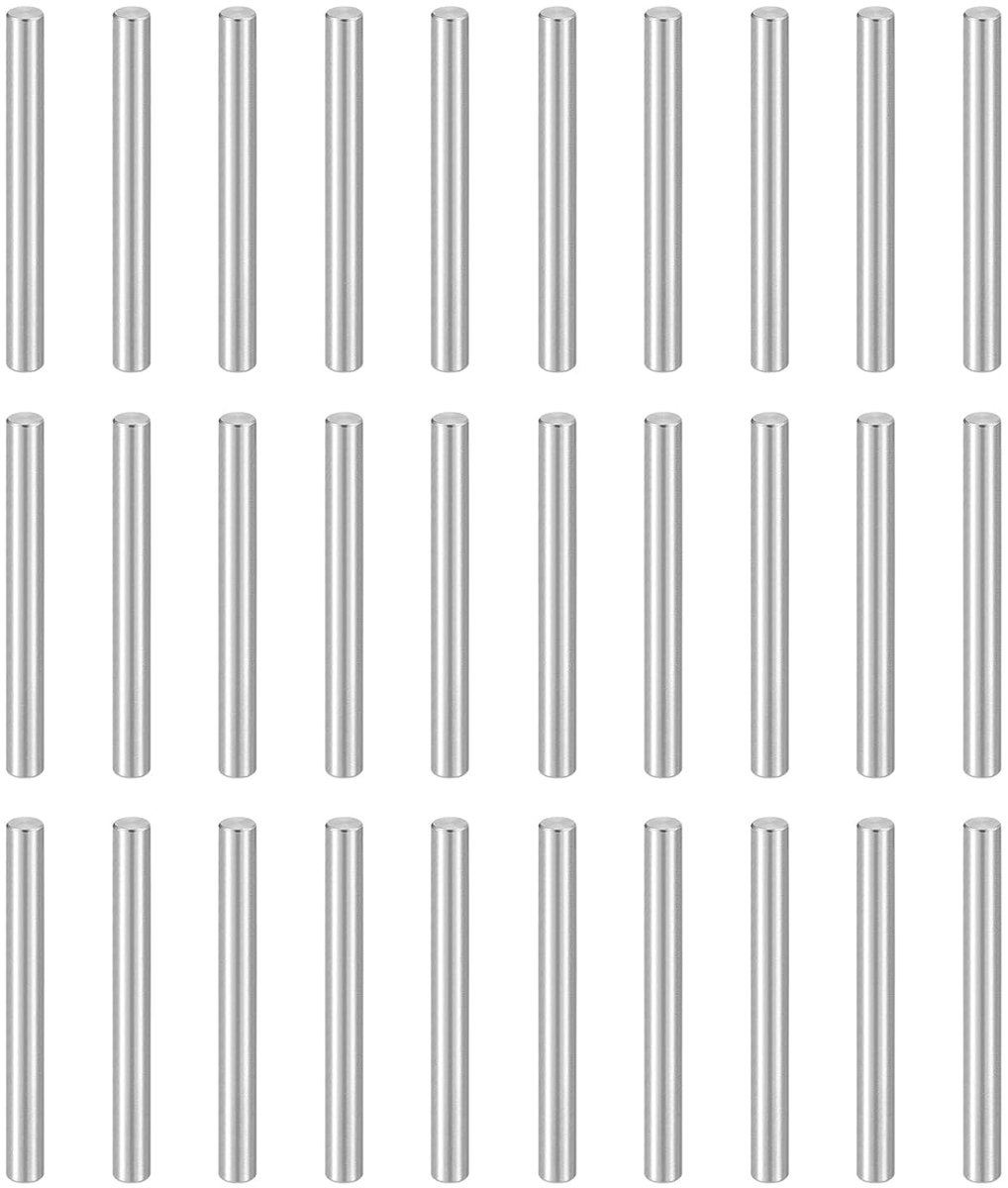 50 stuks pluggen M5 (5 mm) x 60 mm, 304 roestvrij staal, cilindrische planksteunpennen, stiftelementen voor metalen apparaten, houten meubels, doe-het-zelf montage, zilver