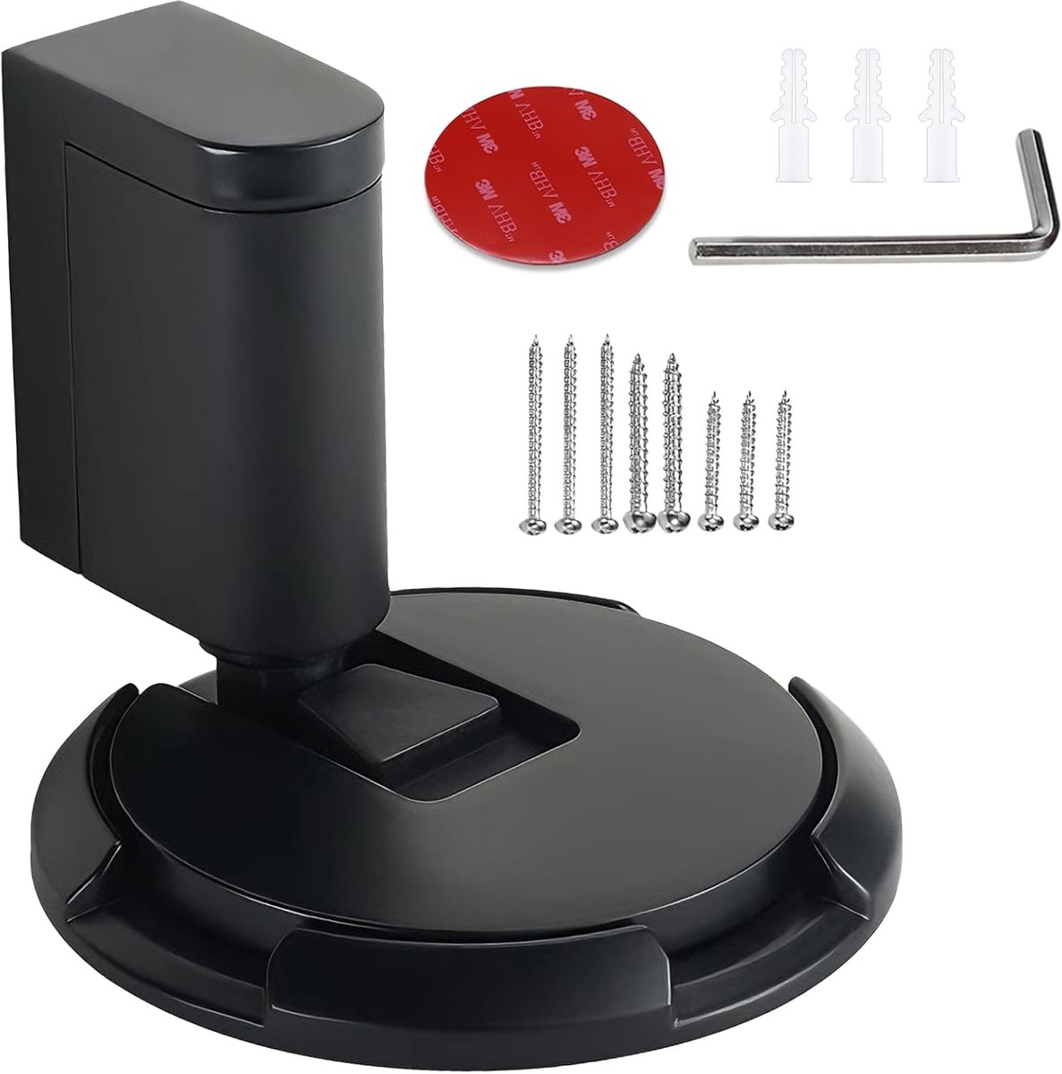Mechanische vloerdeurstopper - Winddichte binnendeurstop - Deurstopper vloer - verstelbare windbestendige deurhouder - Stille magnetische vloerdeurstopper met lijm (zwart)