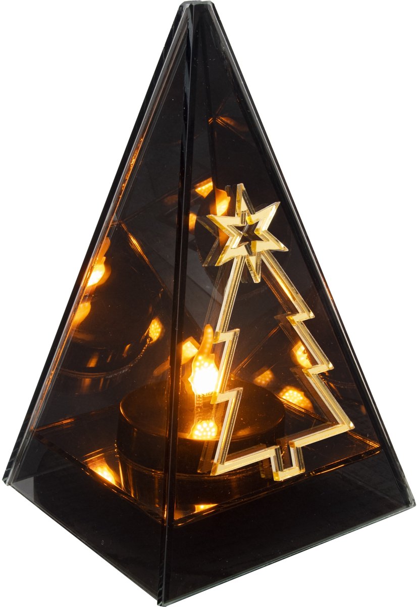 Merkloos LED Graflicht Gouden Kerstboom Vlam Effect 20cm