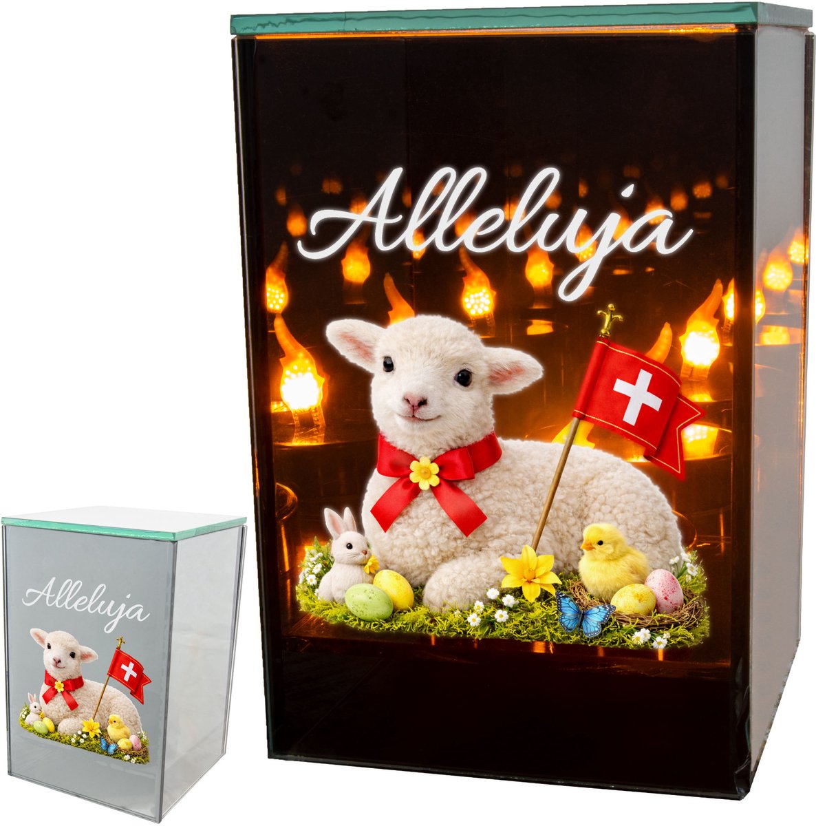 Merkloos LED Graflicht met Oneindige Vlam Effect - Elegante Grafdecoratie