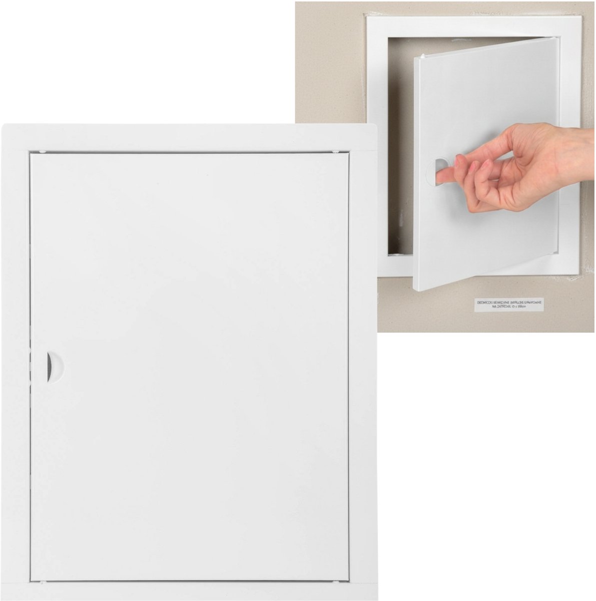 Wit metalen inspectieluik met klikslot 30x40cm