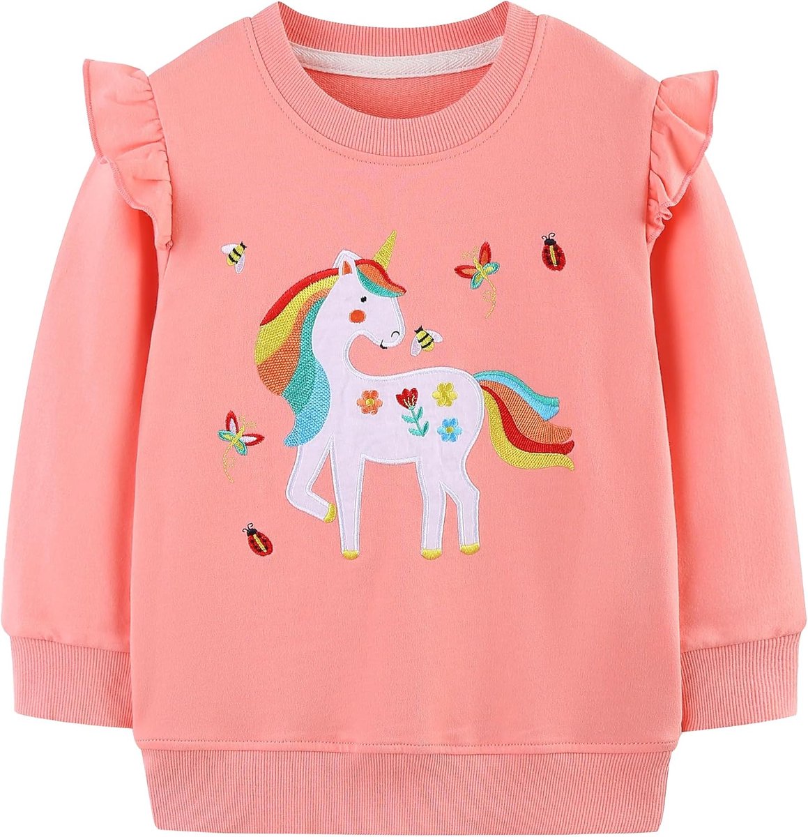 Sweatshirt Voor Baby Meisjes Kinderen Trui T-Shirt Lange Mouwen Casual Katoen Leuke Cartoon Animal Tops, T-Shirts Peuterkleding Winter Herfst Voorjaar Leeftijd 2 3 4 5 6 7 Jaar