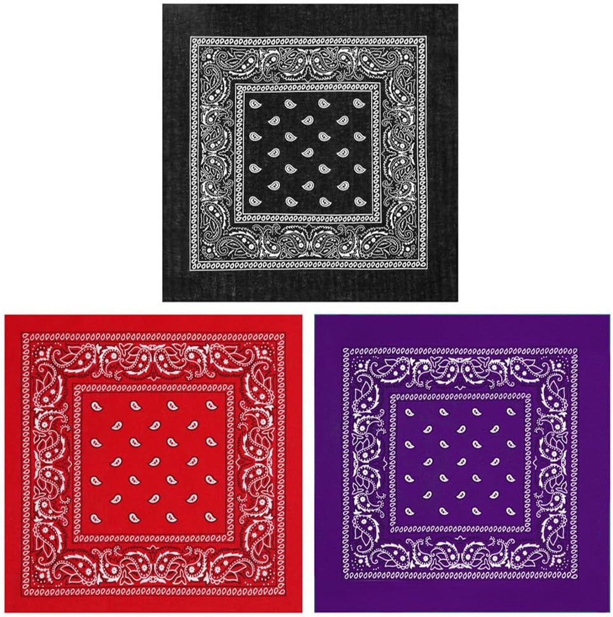 3 STKS Paisley Bandana's Hoofddoek Bandana voor Mannen en Vrouwen Multifunctionele Hoofdband Cowboy Halsdoeken Hoofddoeken Zakdoek Haaraccessoires