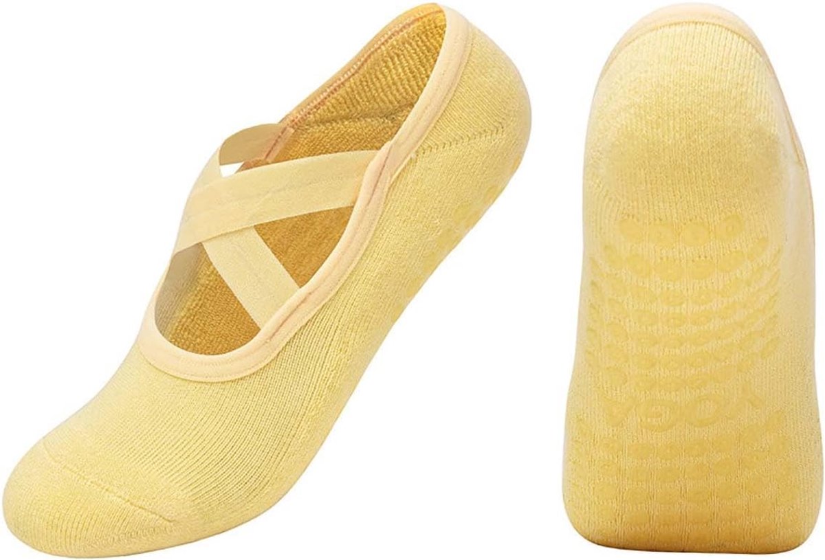 Sokken met anti-slip grip voor vrouwen – accessoires voor yoga, meditatie, pilates – eenheidsmaat