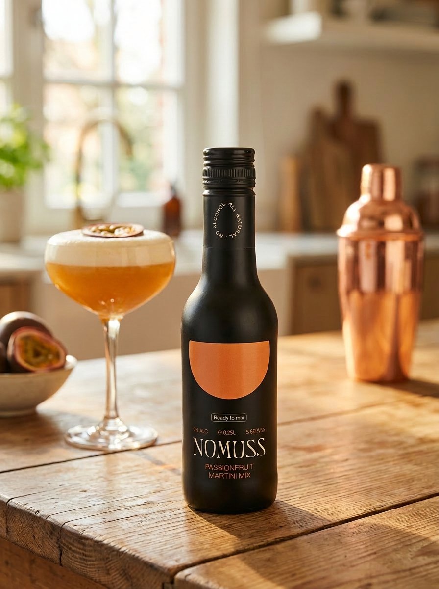 Nomuss Pornstar Martini mix - 250 ml - 5 serves - alcoholvrij cocktail mixers - vegan